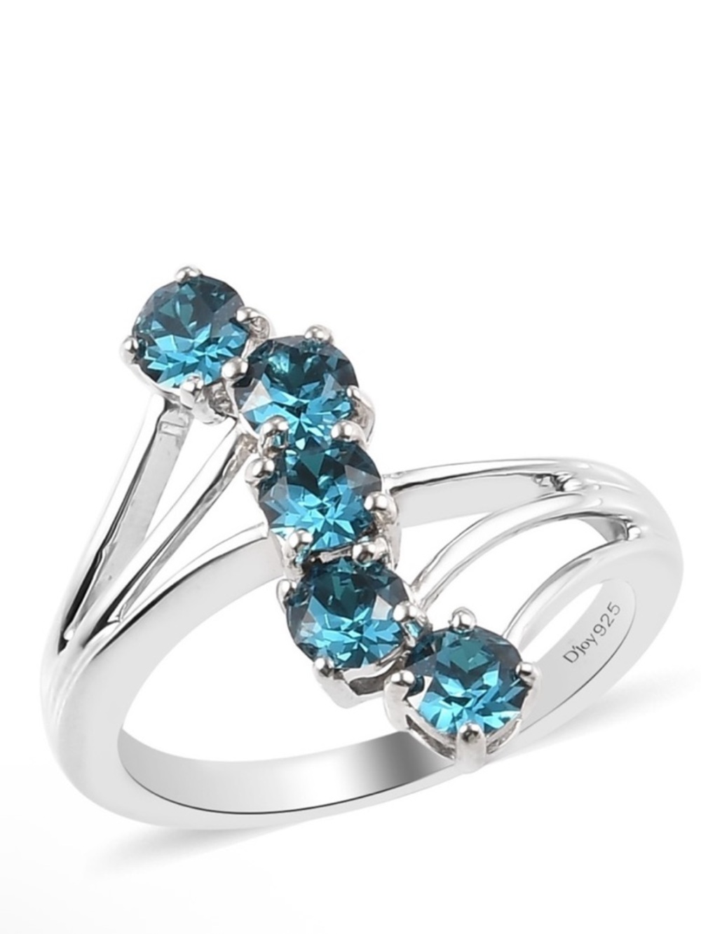 SWAROVSKI Blue Zircon Crystal Five Stone Ring
